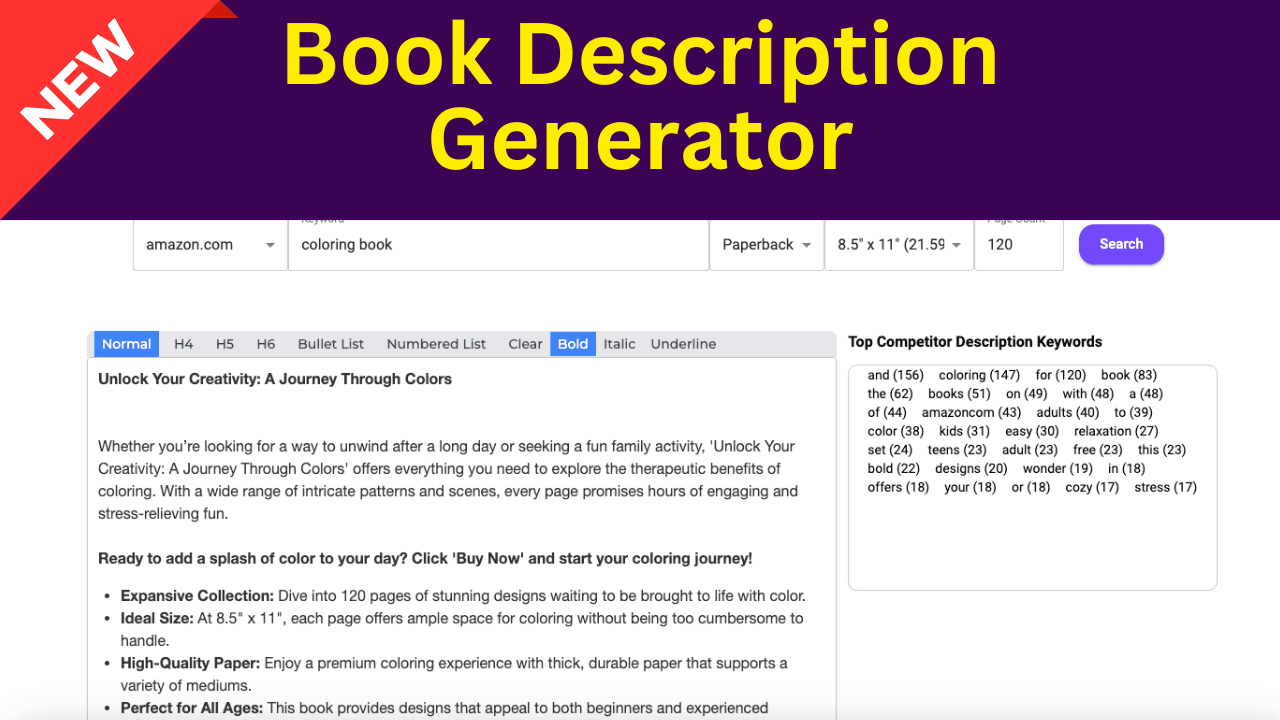 KDP Book Description Generator