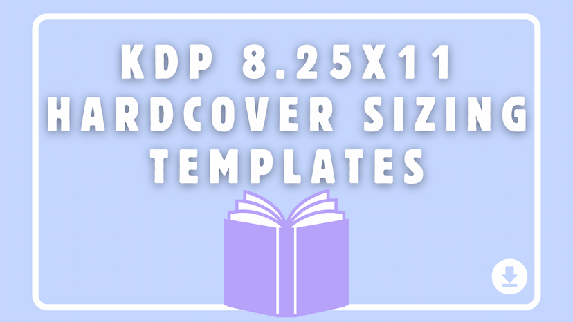 8.25x11 Book Cover Sizing Templates - Hardcover